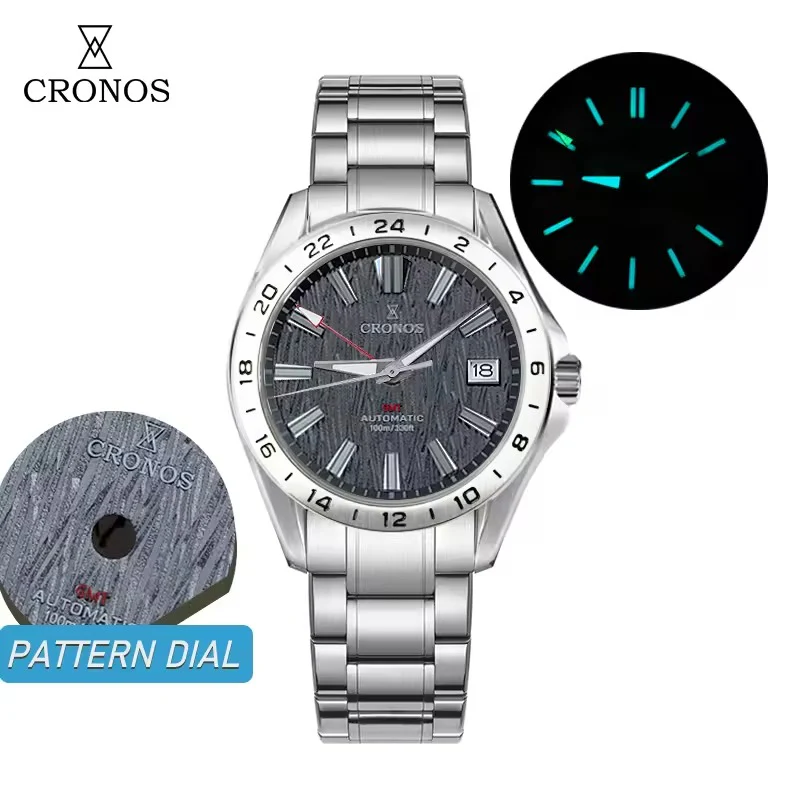 ★★US Warehouse★★Cronos 39mm GMT NH34 Mechanical Men Watch L6029 V2 - Image 2